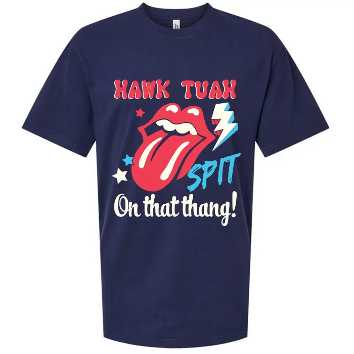 Spit On That Thang Hawk Tuah Vintage Retro Sueded Cloud Jersey T-Shirt