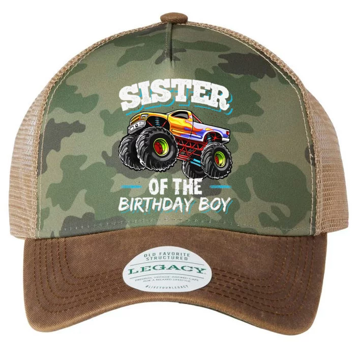 Sister of the Birthday Monster Truck Birthday Party Legacy Tie Dye Trucker Hat