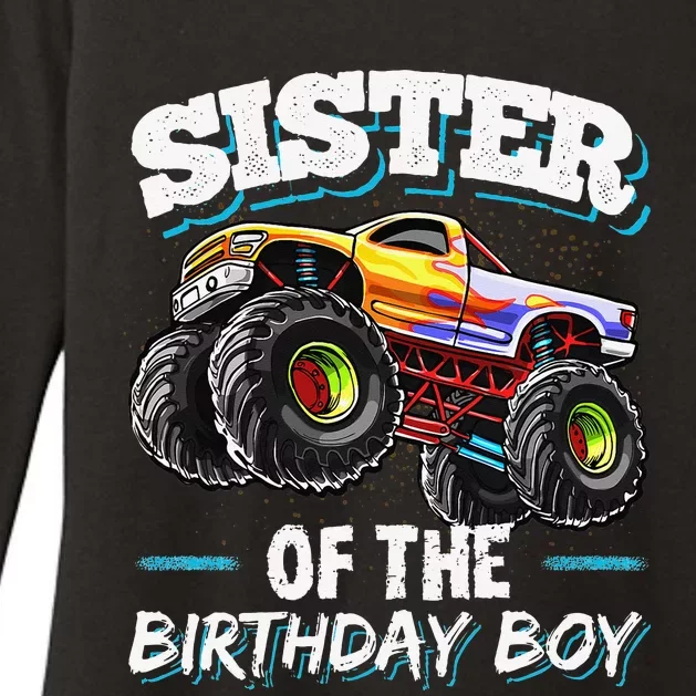 Sister of the Birthday Monster Truck Birthday Party Womens CVC Long Sleeve Shirt