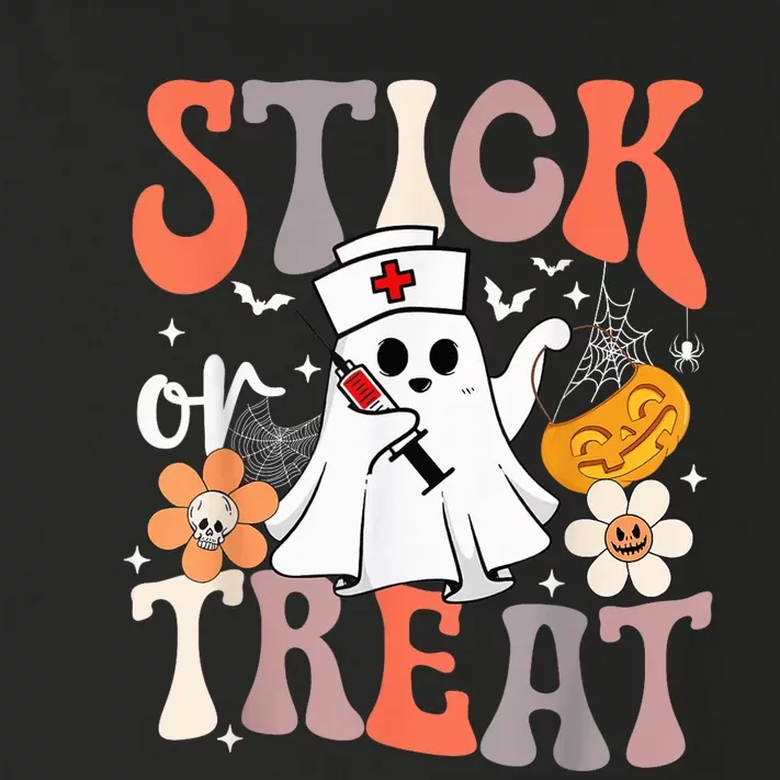 Stick Or Treat Ghost Nurse Halloween CRNA Emergency ER Nurse Toddler Long Sleeve Shirt