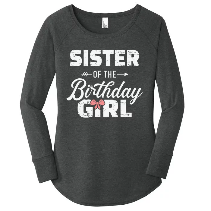 Sister of the birthday daughter matching family Women's Perfect Tri Tunic Long Sleeve Shirt