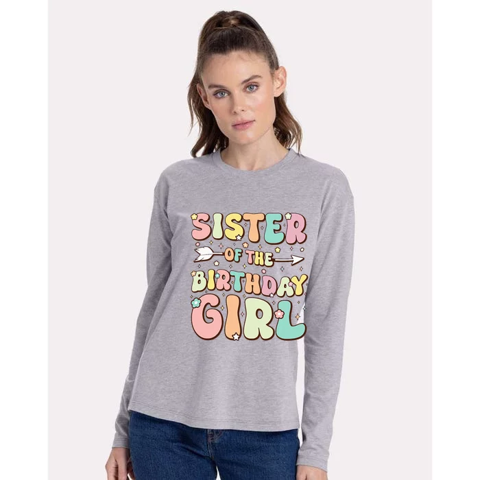 Sister Of The Birthday Girl Family Matching Birthday Womens Cotton Relaxed Long Sleeve T-Shirt