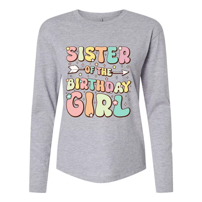 Sister Of The Birthday Girl Family Matching Birthday Womens Cotton Relaxed Long Sleeve T-Shirt