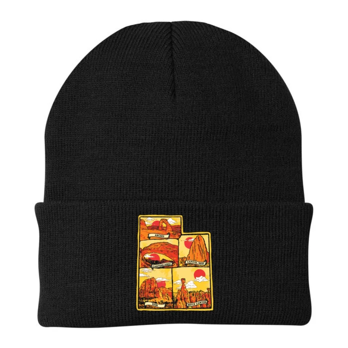 State Of Utah Five National Parks Arches Zion Capitol Bryce Knit Cap Winter Beanie