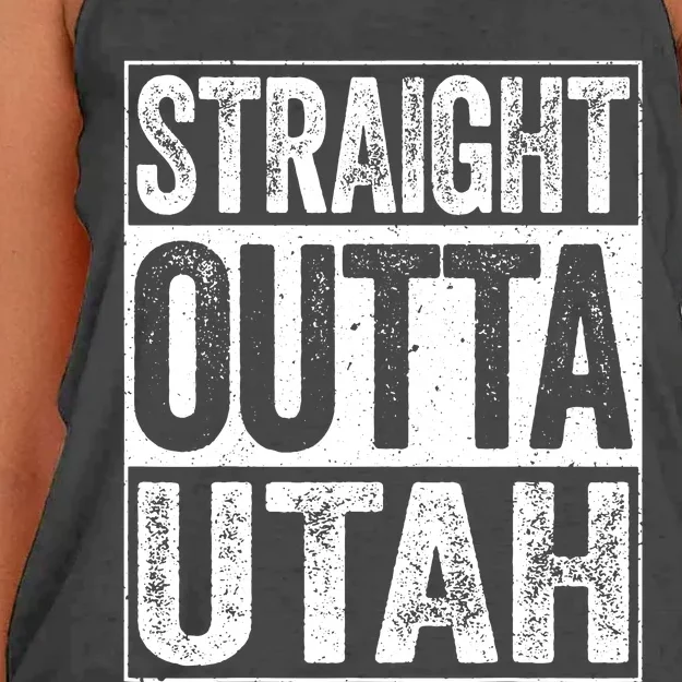 Straight Outta Utah Ut State Gift Women's Knotted Racerback Tank