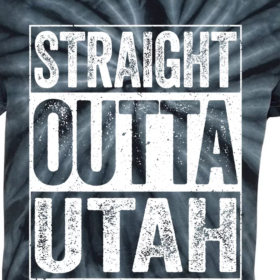 Straight Outta Utah Ut State Gift Kids Tie-Dye T-Shirt