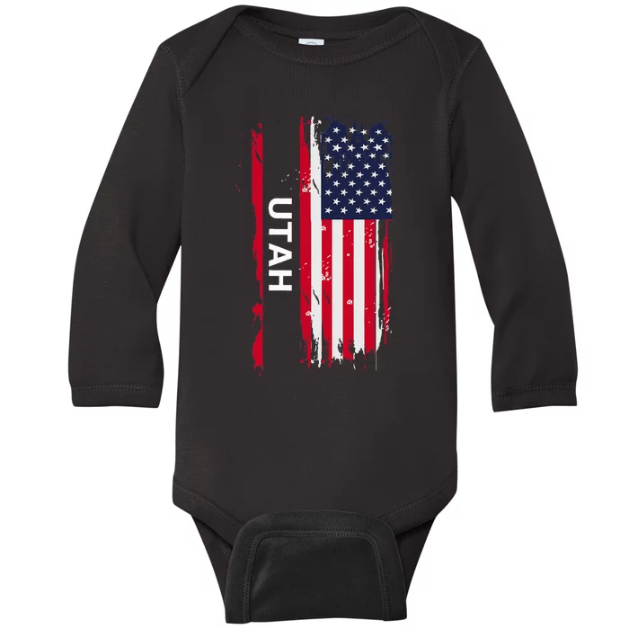 State Of Utah Baby Long Sleeve Bodysuit