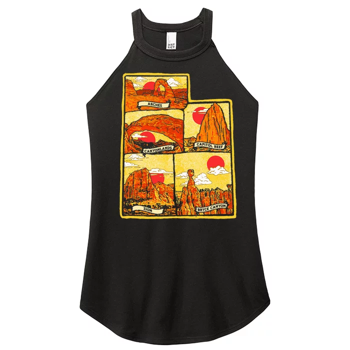 State of Utah Five National Parks Arches Zion Capitol Bryce Women’s Perfect Tri Rocker Tank