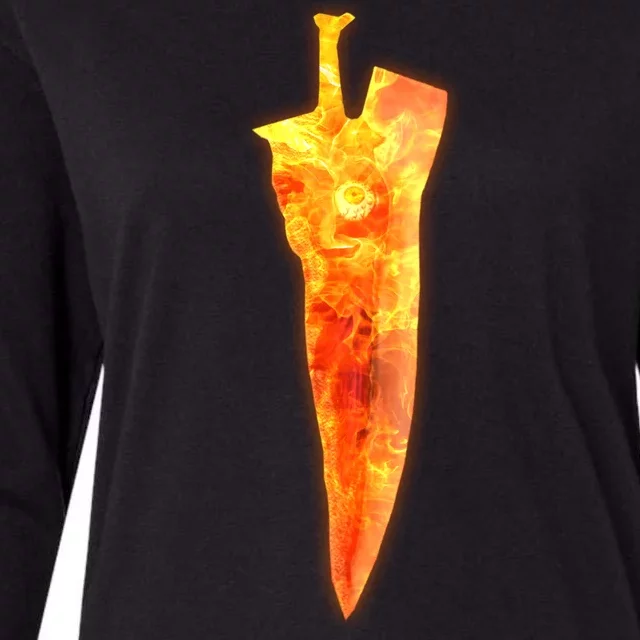 Soul Caliber Soul Edge Sword Flame Blade Womens Cotton Relaxed Long Sleeve T-Shirt