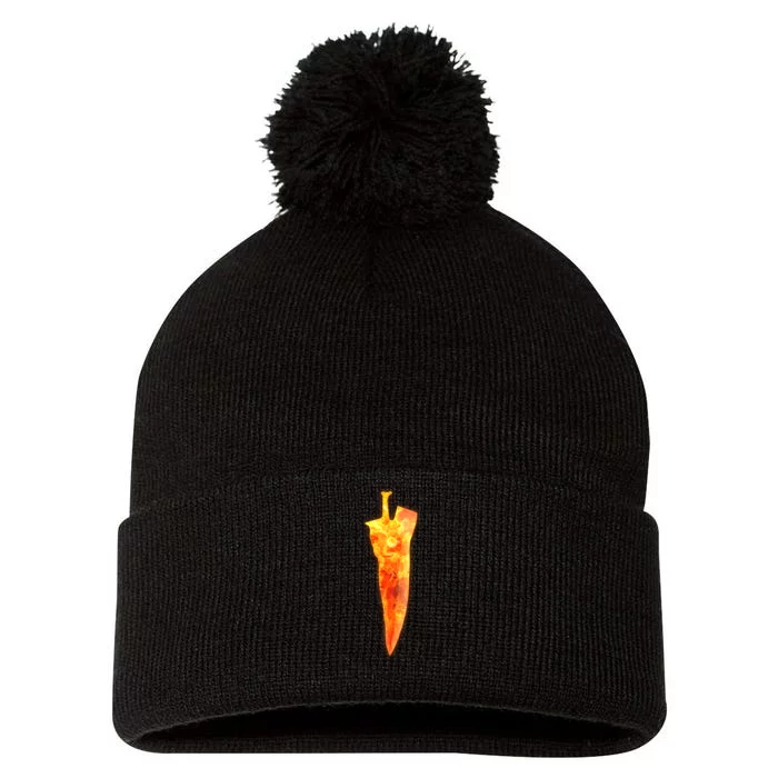 Soul Caliber Soul Edge Sword Flame Blade Pom Pom 12in Knit Beanie