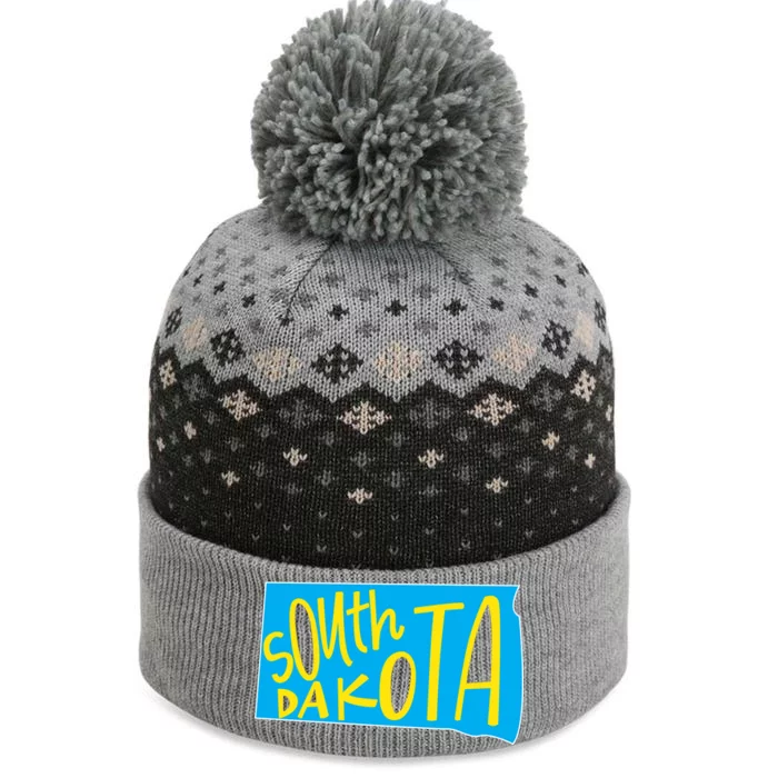 South Dakota Hand Drawn State Outline The Baniff Cuffed Pom Beanie