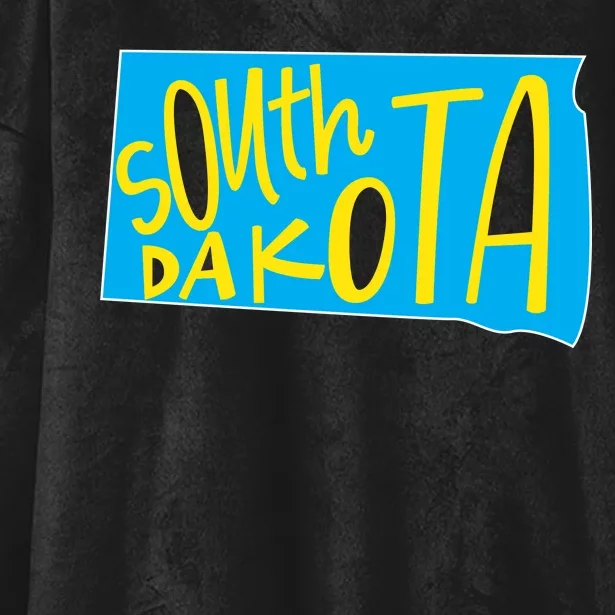 South Dakota Hand Drawn State Outline Hooded Wearable Blanket