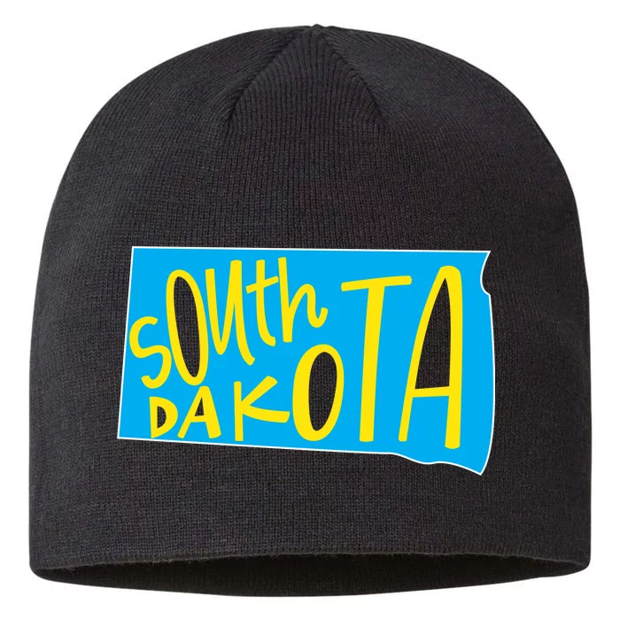 South Dakota Hand Drawn State Outline 8 1/2in Sustainable Knit Beanie