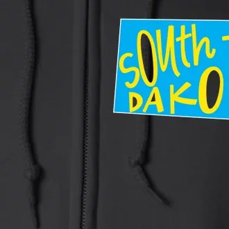 South Dakota Hand Drawn State Outline Full Zip Hoodie