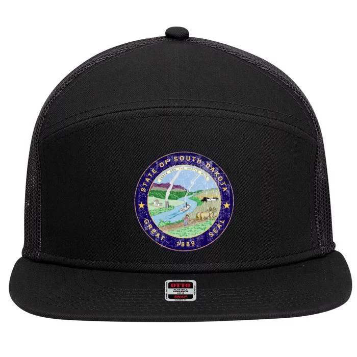 South Dakota Seal 7 Panel Mesh Trucker Snapback Hat