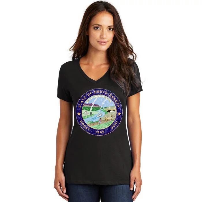 South Dakota Seal Women's V-Neck T-Shirt