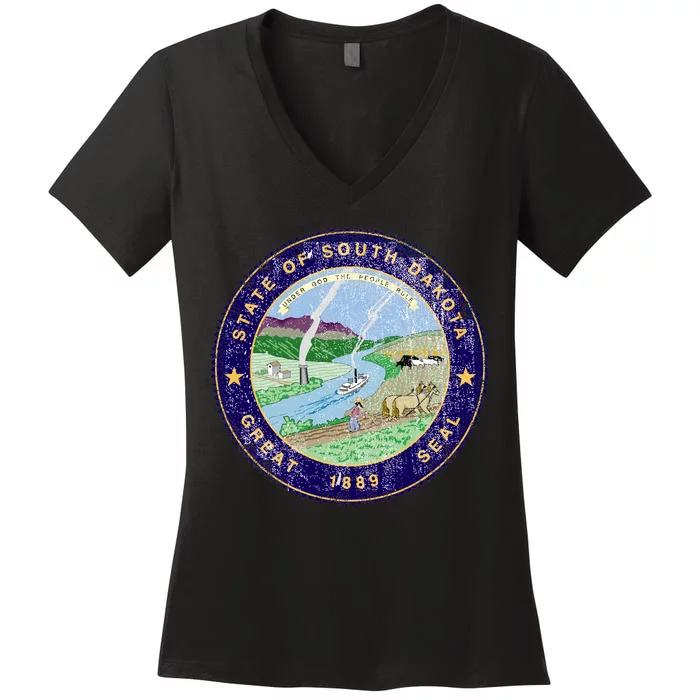 South Dakota Seal Women's V-Neck T-Shirt