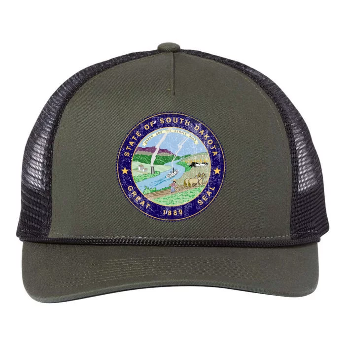 South Dakota Seal Retro Rope Trucker Hat Cap