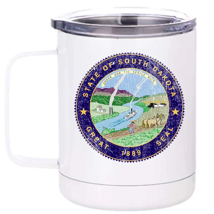 South Dakota Seal Front & Back 12oz Stainless Steel Tumbler Cup