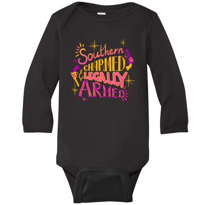 Southern Charmed Legally Armed 2nd Amendment Baby Long Sleeve Bodysuit