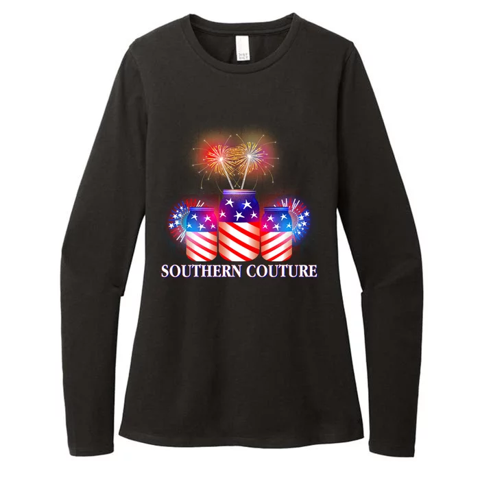 Southern Couture July 4th Womens CVC Long Sleeve Shirt