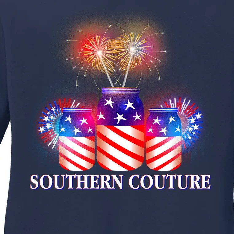 Southern Couture July 4th Ladies Long Sleeve Shirt