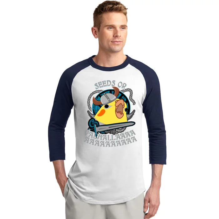 Seeds Or Valhalla Viking Cockatiel Baseball Sleeve Shirt