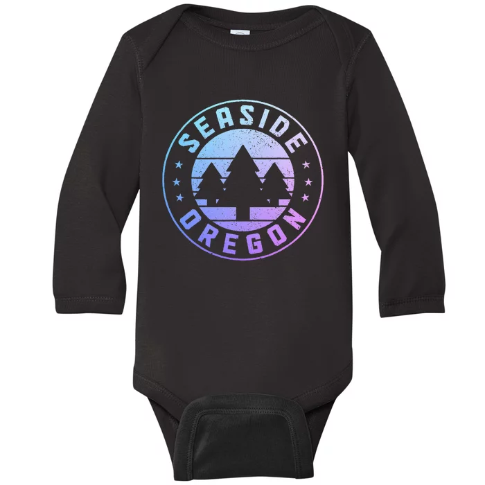 Seaside Oregon Vintage Pride Baby Long Sleeve Bodysuit