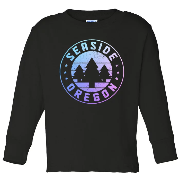 Seaside Oregon Vintage Pride Toddler Long Sleeve Shirt