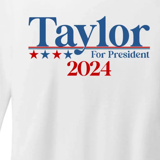 Sharon Osbourne Wearing Taylor For President 2024 Womens CVC Long Sleeve Shirt