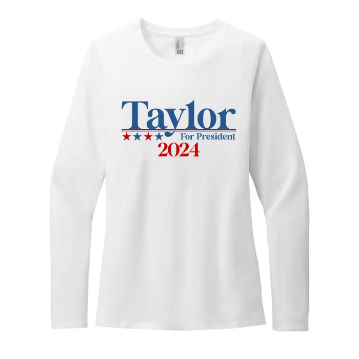 Sharon Osbourne Wearing Taylor For President 2024 Womens CVC Long Sleeve Shirt