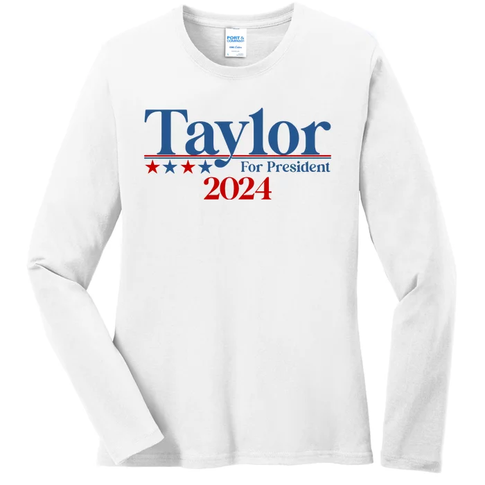 Sharon Osbourne Wearing Taylor For President 2024 Ladies Long Sleeve Shirt