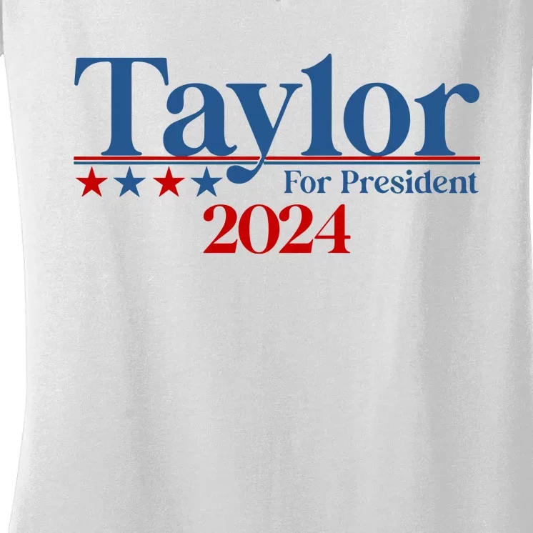 Sharon Osbourne Wearing Taylor For President 2024 Women's V-Neck T-Shirt