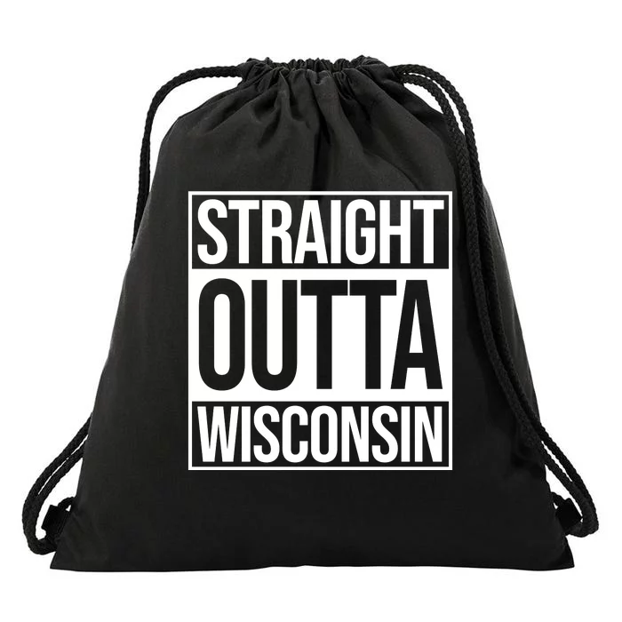 Straight Outta Wisconsin Drawstring Bag