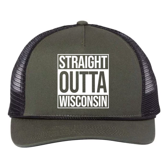 Straight Outta Wisconsin Retro Rope Trucker Hat Cap