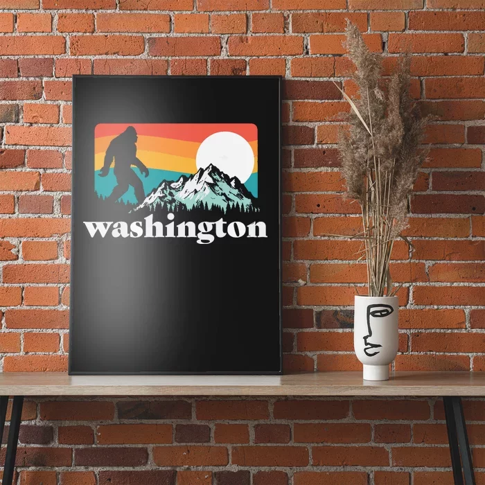 State Of Washington Pacific Northwest Bigfoot Mountain Poster