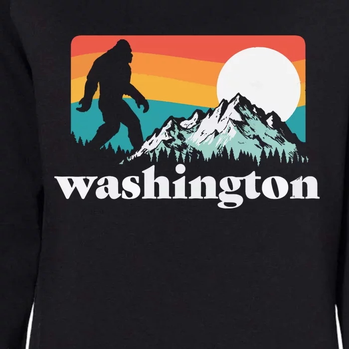 State Of Washington Pacific Northwest Bigfoot Mountain Womens California Wash Sweatshirt