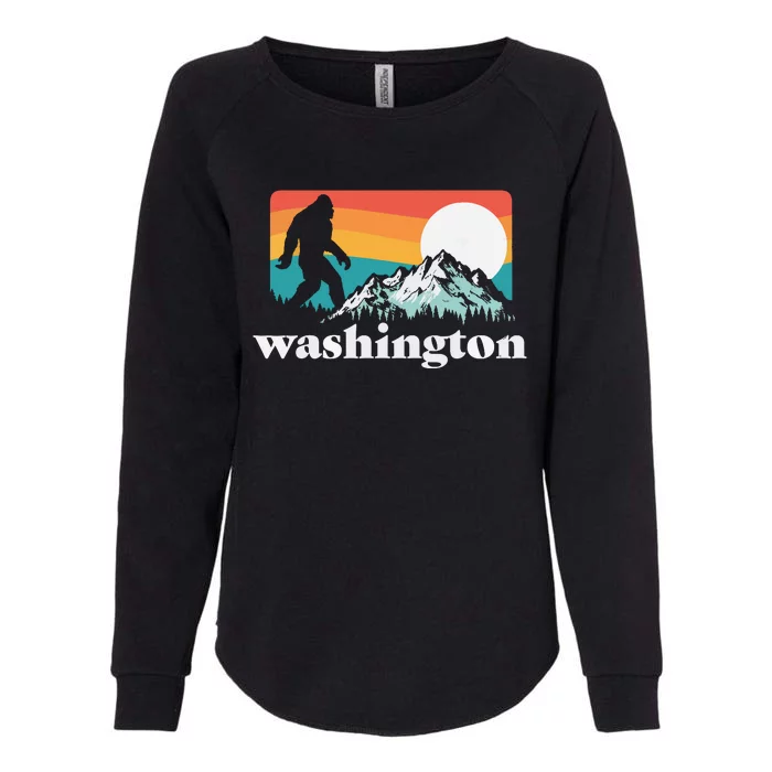 State Of Washington Pacific Northwest Bigfoot Mountain Womens California Wash Sweatshirt