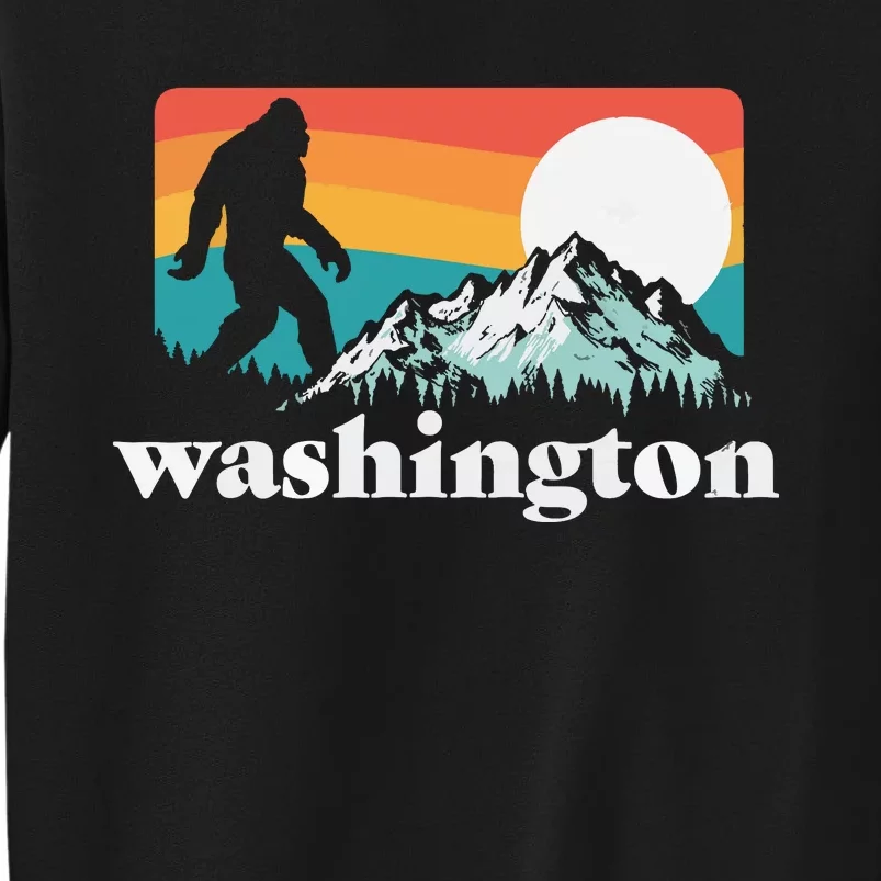 State Of Washington Pacific Northwest Bigfoot Mountain Tall Sweatshirt