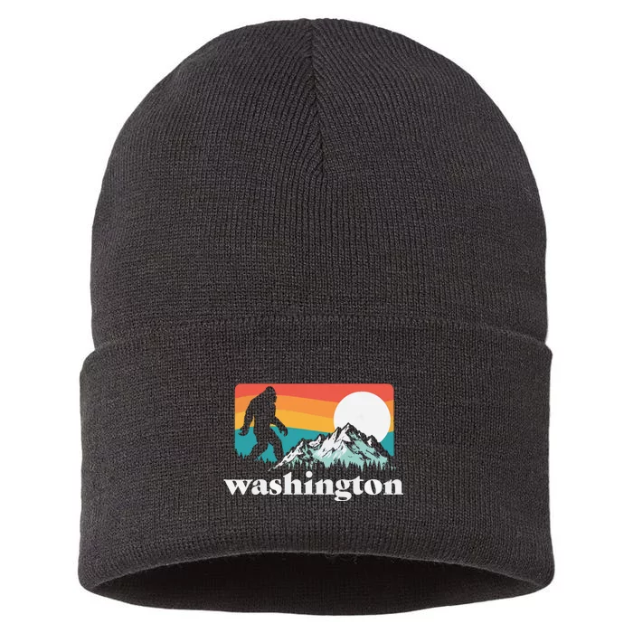 State Of Washington Pacific Northwest Bigfoot Mountain Sustainable Knit Beanie