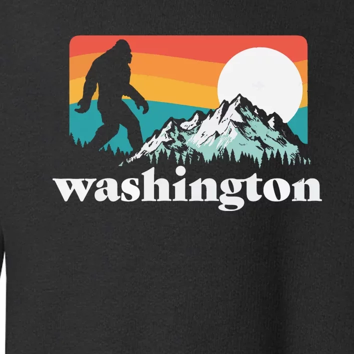 State Of Washington Pacific Northwest Bigfoot Mountain Toddler Sweatshirt