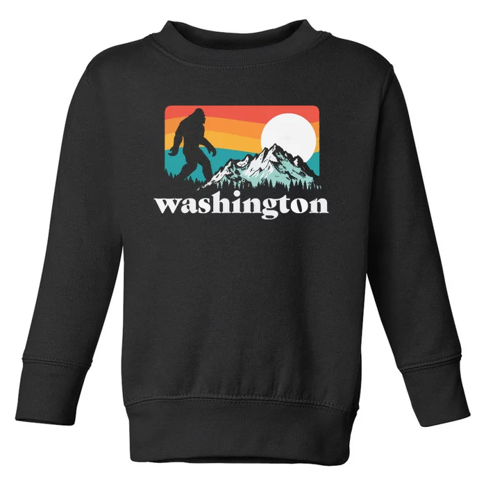 State Of Washington Pacific Northwest Bigfoot Mountain Toddler Sweatshirt