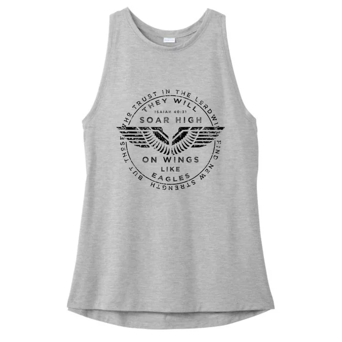 Soar On Wings Like Eagles Christian Ladies Tri-Blend Wicking Tank