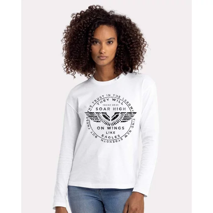 Soar On Wings Like Eagles Christian Womens Cotton Relaxed Long Sleeve T-Shirt