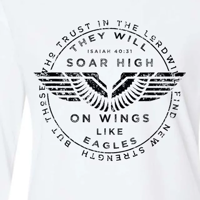 Soar On Wings Like Eagles Christian Womens Cotton Relaxed Long Sleeve T-Shirt