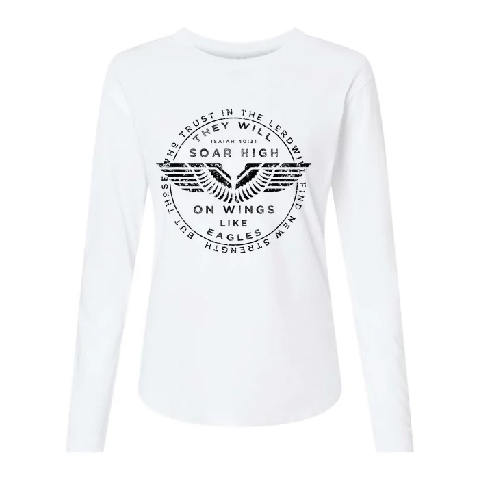 Soar On Wings Like Eagles Christian Womens Cotton Relaxed Long Sleeve T-Shirt