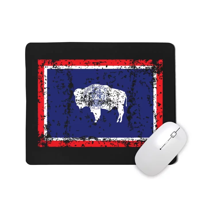 State Of Wyoming Flag Vintage Mousepad