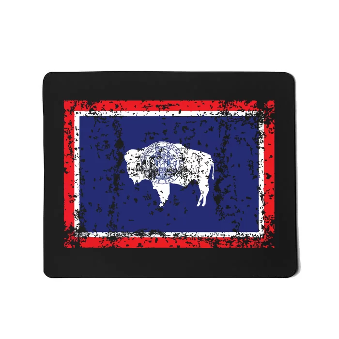 State Of Wyoming Flag Vintage Mousepad