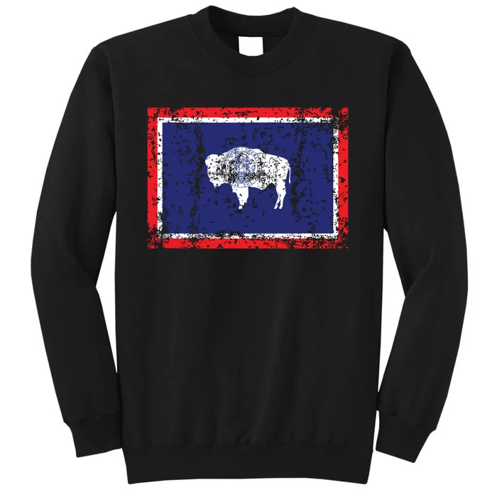 State Of Wyoming Flag Vintage Tall Sweatshirt