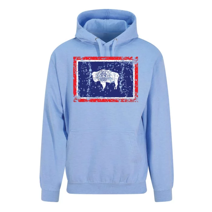 State Of Wyoming Flag Vintage Unisex Surf Hoodie